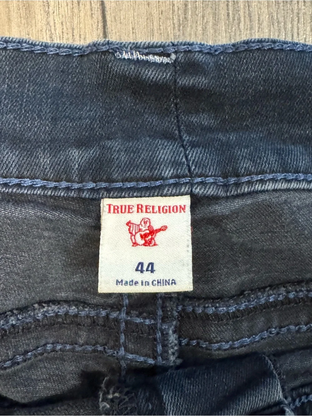 True Religion Geno Relaxed Slim Jeans Mens 44 Dark Wash Stretch Denim